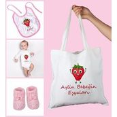 eJOYA Bebeklere Özel Çantasında Kişiye Özel Zıbın Önük Ve Patik Bebek Hediye Seti 109777