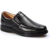 Ekinci 101-25 Siyah Hakiki Deri Anatomik Lastıklı Erkek Ayakkabı