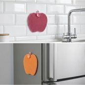 EkoAlışverişDünyam Elma Şekilli Silikon Bulaşık Yıkama Matı – Çok Amaçlı Mutfak ve Banyo Süngeri (5510)