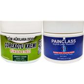 Ekobox Çörek Otu Kremi Orta Boy 100 ml Krem + Painclass 150 ml Kuıyruk Yağı Kremi / Sırt Bel Kas Diz Dirsek Iskelet Agrilarina Masaj Seti - 1Paket