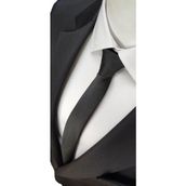 Elegante Cravatte Erkek Kravat Düz Siyah Dupont Mat Saten Extra Slim Kalıp Günlük ve Özel Kullanım