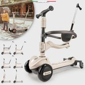 Elele Potenza 4in1 Ebeveyn Kontrollü 5 Tekerlekli Çocuk Scooter Işıklı Oturaklı Siyah