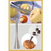 Elgala Paslanmaz Çelik Krema Sıkma Torbası Ucu (Cupcake Dolgu Duy )1 Adet + 4 Adet Şanti Torbası