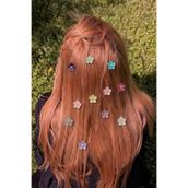 Elifsu Jewelry Zirkon Taş Renkli Çiçek Figürlü Saç Aksesuarı Saç Tokası 10'lu Paket