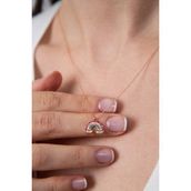 Elika Silver 925 Ayar Bulut Detaylı Gökkuşağı Model Kadın Gümüş Kolye