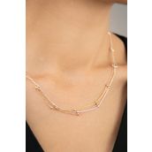 Elika Silver 925 Ayar Dorika Top Detaylı 3 Renk Kadın Gümüş Kolye