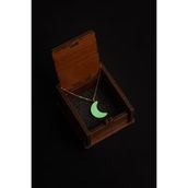 Elika Silver 925 Ayar Gece Parlayan Ay Model Kadın Gümüş Kolye