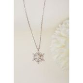 Elika Silver 925 Ayar Gümüş İnci Detaylı Kar Tanesi Kolye