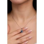 Elika Silver 925 Ayar Gümüş Mavi Dönence Kolye