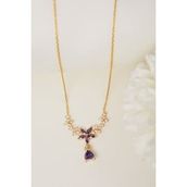 Elika Silver 925 Ayar Gümüş Mor Taşlı Prenses Model Tasarım Kolye