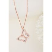 Elika Silver 925 Ayar Gümüş Zirkon Taşlı Kelebek Kolye