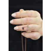 Elika Silver Kadın Anne ve Çocuk Model Rose Kaplama 925 Ayar Gümüş Kolye