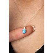 Elika Silver Opal Oval Taşlı 925 Ayar Gümüş Kadın Kolye