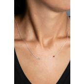 Elika Silver Renkli Taşlı Zarif Model 925 Ayar Kadın Gümüş Kolye