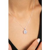 Elika Silver Tek Taş Detaylı 925 Ayar Kadın Gümüş Kolye