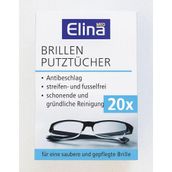 Elina Med Brillenputztücher Gözlük Temizleme Mendili, 20’li Tek Kullanımlık Islak Mendil – Buğu Önleyici, İz-Tüy Bırakmaz, Antistatik & Hijyenik Temizlik