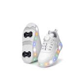 Elit EYL034 Beyaz Erkek Çocuk RGB LED Işıklı Çıkarılabilir Tekerlekli Paten Ayakkabı