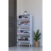 Eliusta Berry Beyaz 8 Raflı 4 Düşer Kapaklı Ayakkabılık 72 cm Genişlik x 168X26 cm Ayakkabılık