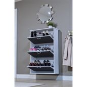 Eliusta Farel 72 cm Genişlik 3 Kapaklı Ayakkabılık 72X114X26 cm Antrasit Renk Kapı Önü/antre Ayakkabılık - Antrasit - Beyaz