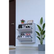 Eliusta Narel Beyaz Renk Kapı Önü Ayakkabılık 72 cm Genişlik Dış Mekan Asma Ayakkabılık 72 x 78 x 26 cm