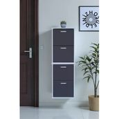 Eliusta Slim 4 Düşer Kapaklı 52 Cm Antrasit Asma Ayakkabılık Kapı Önü/Antre 52X156x26 Cm Ayakkabılık