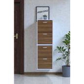 Eliusta Slim 4 Düşer Kapaklı 52 Cm Ceviz Asma Ayakkabılık Kapı Önü/Antre 52X156x26 Cm Ayakkabılık