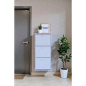 Eliusta Soren 3 Düşer Kapaklı 52 cm Beyaz Ayakkabılık 52X114X26 cm Asma 6 Bölmeli Ayakkabılık