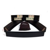 Elliptic Siyah Oval El Yapımı Masif Ahşap Okey Takımı
