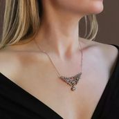 Elmas Montür Rose Gold Kaplama Gümüş Gerdanlık
