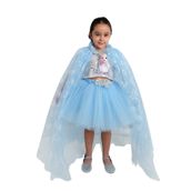 Elsa Pelerin,Elsa Baskılı Pullu Crop ve Tütü Etek 3 Lü Set (Gümüş-Mavi, 4 yaş)
