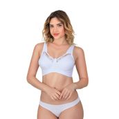 Emay 181B Dantelli Toparlayıcı Beyaz Cotton Sütyen