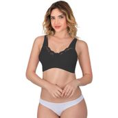 Emay 181B Dantelli Toparlayıcı Siyah Cotton Sütyen