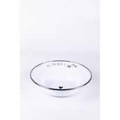 Emaylab Motto Emaye Çukur Makarna ve Salata Tabağı 24CM - Krem - Makarna Tabağı
