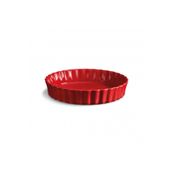Emile Henry EH346032 Yuvarlak 32 cm Kırmızı Burgundy Tart Börek Flan Kabı