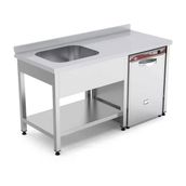 Empero EMP.E.71485-1EMT-L 1400x700x850 Sol Tek Evyeli Alt Raflı Tezgah