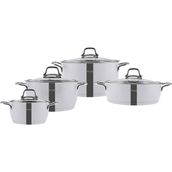 Emsan 16 cm 1,5 Lt Derin Tencere, 20 cm 2,4 Lt Derin Tencere, 24 cm 5,5 Lt Derin Tencere, 24 cm 3,0 Lt Pilav Tencere, 4 Adet Kapak Valerıa 8 Parça Tencere Seti - Çelik