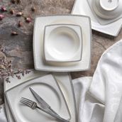 Emsan BEF 615 Fine Bone Kare 61 Parça 12 Kişilik Yemek Takımı