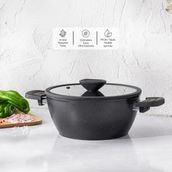 Emsan Diamente Derin Tencere 24 cm - Siyah