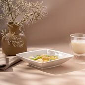 Emsan Pamukkale Kare Çukur Tabak 18 cm - 1 lt - Beyaz