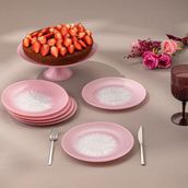 Emsan Pastel 7 Parça Pembe Cam Pasta Tatlı Seti