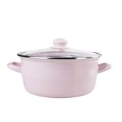 Emsan Pembe Pastel Emaye 24 Cm Kızartma Tenceresi