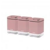 Emsan Plaza 3'lü Golden Pink Büyük Kavanoz