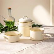 Emsan Solemar Emaye Karıştırma Kabı 24 cm - Bej - 14 cm