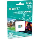 Emtec, Microsdxc 512GB Uhs-I U3 V30 A1 Express Gaming, Nintendo Switch 2 ile Uyumlu, 880MB/S'YE Kadar Yüksek Hız, Genişletilmiş Bellek, Video Oyunları ve Uygulamalar Için Ideal