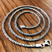 ENCİLİ SİLVER 925 Ayar Gümüş Yuvarlak Kral Model Kral Zincir Erkek Kolye