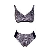Endeep Beria Kadın Zebra Desenli Toparlayıcı Askılı Bikini Takımı