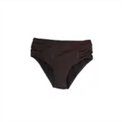 Endeep EP21762 Kadın Büzgülü Kalın Kenarlı Kahverengi Bikini Altı