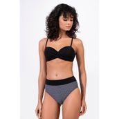 Endeep Kadın Balenli Destekli Puantiye Desenli Yüksek Bel Bikini Takımı