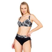 Endeep Kadın Büyük Beden Balenli Destekli Yaprak Desenli Bikini Takımı