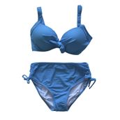 Endeep Kadın Büyük Beden Balenli Mavi Bikini Takımı